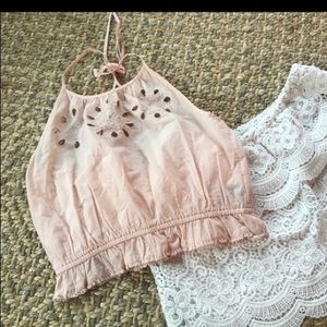 Aerie Light pink tie back tank